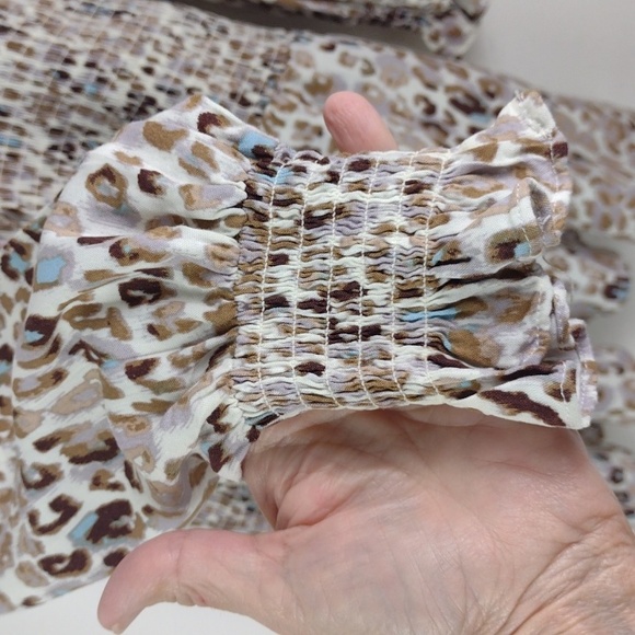 ❤️Bundle Only❤️ STYLE RACK LA Cream W/Brown Tan & Baby-Blue Leopard Print Dress - Picture 5 of 13